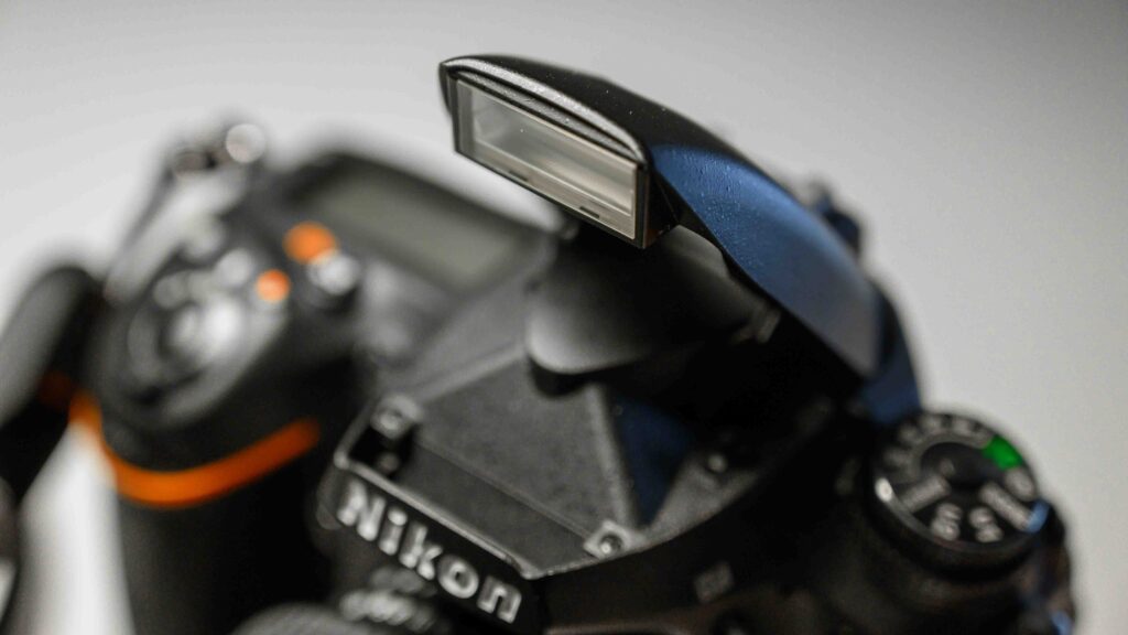 The built in flash of the Nikon D750.