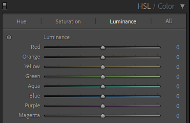 The luminance slider in Lightroom.