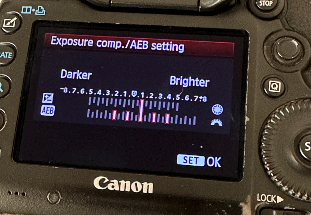 Canon EOS 5D exposure bracketing